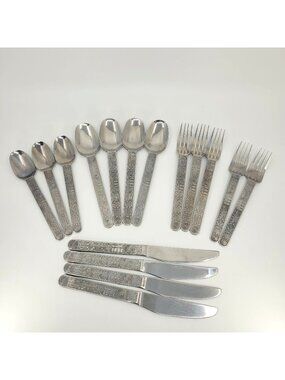 Cambridge AZTEC Stainless Steel Flatware Service for Two Plus - 16 Pieces